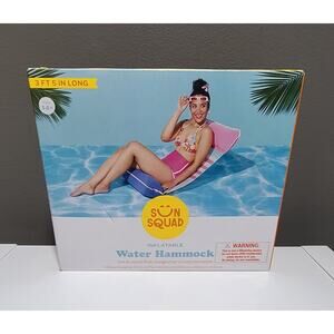 Sun Squad Inflatable Water Hammock Pool Float Lounge Chair Saddle Pink Blue NIB